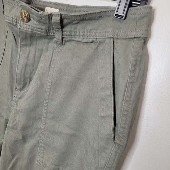 A New Day High Waisted Utility Sage Olive Green Tapered Leg Pants Trousers 8 Tan - Picture 3 of 11